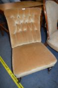 Victorian Nursing Chair with Pale Gold Upholstery