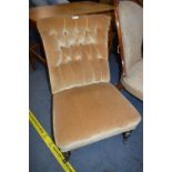 Victorian Nursing Chair with Pale Gold Upholstery