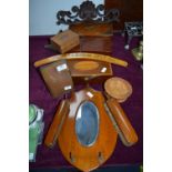 Wooden Items; Boxes, Mirror, etc.