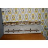 Retro Formica Backed Chrome Wall Mounted Coat Rack