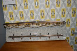 Retro Formica Backed Chrome Wall Mounted Coat Rack