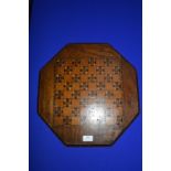 Marquetry Inlaid Hexagonal Chessboard