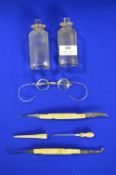 Older Medical Items; Medicine Bottles, Spectacles, and Knives