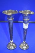 Pair of Hallmarked Sterling Silver Specimen Vases