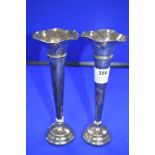 Pair of Hallmarked Sterling Silver Specimen Vases