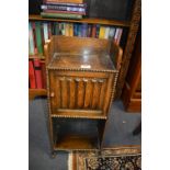 1930's Bedside Bookcase with Linenfold Front