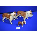 Two Beswick Basford British Mascot Bulldogs, and a Small Bosun Bulldog