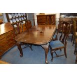 Mahogany Draw Leaf Dining Table with Five Chairs