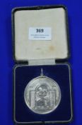 Hallmarked Sterling Silver Long Service Medallion 1950 with Presentation Case