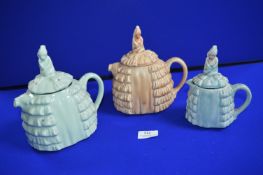 Two Saddlers Teapots in the form of Ladies in Ball Gowns, plus Matching Cream Jug