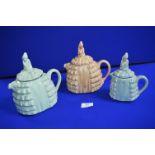 Two Saddlers Teapots in the form of Ladies in Ball Gowns, plus Matching Cream Jug