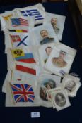 Collection of Silks Featuring Lord Kitchener, Flags, etc.