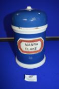 Chemist's Blue & White Porcelain Jar for Manna Flake AF