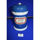 Chemist's Blue & White Porcelain Jar for Manna Flake AF