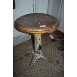 Singer Adjustable Sewing Stool with Painted Wooden Seat on Cast Iron Base