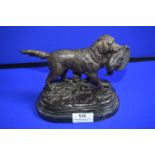 Reproduction Bronze Figure of a Retriever on Marble Base