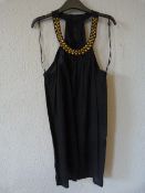 Size: M Black Neck-Jeweled Dress