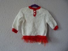 Childs Knitted White & Red Christmas Clothing