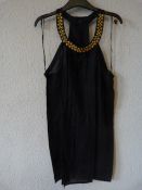 Size: M Black Neck-Jeweled Dress