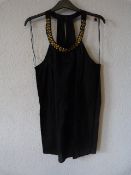 Size: L Black Neck-Jeweled Dress