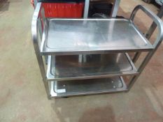 * small 3 tier S/S hostess trolley 750w x 400d x 800h