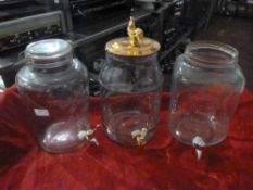 * 3 x large glass jars with taps