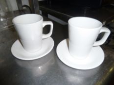 * latte mugs and saucers - approx 30