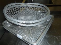 * silver wicker baskets x 4