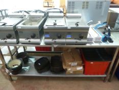 * S/S prep bench with upstand and undershelf 1900w x 610d x 900h