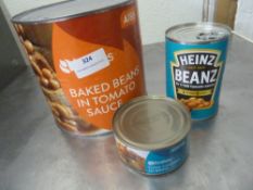 * selection of tins - 4 x 2.62kg beans, 4 x 415g Heinz beans, 5 x 180g tuna