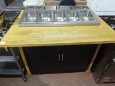 * wooden 2 door cabinet with gastropot top