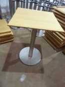 * 4 x wooden topped tables with S/S bases 600w x 600d x 750h