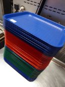 *child sized plastic trays - various colours x 65+. 350w x 270d