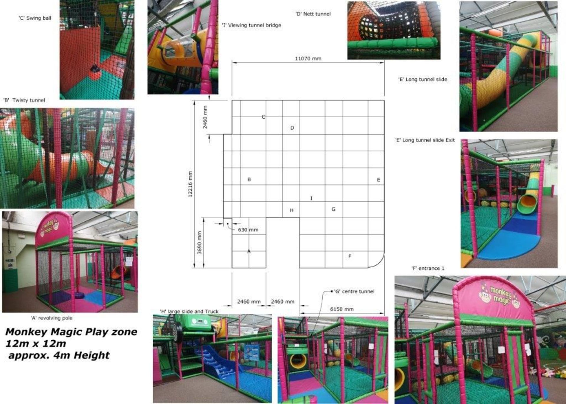 *Monkey Magic playzone - large kids soft play construction.  12000w x 1200d x 4000h (approx) multi - Image 10 of 10