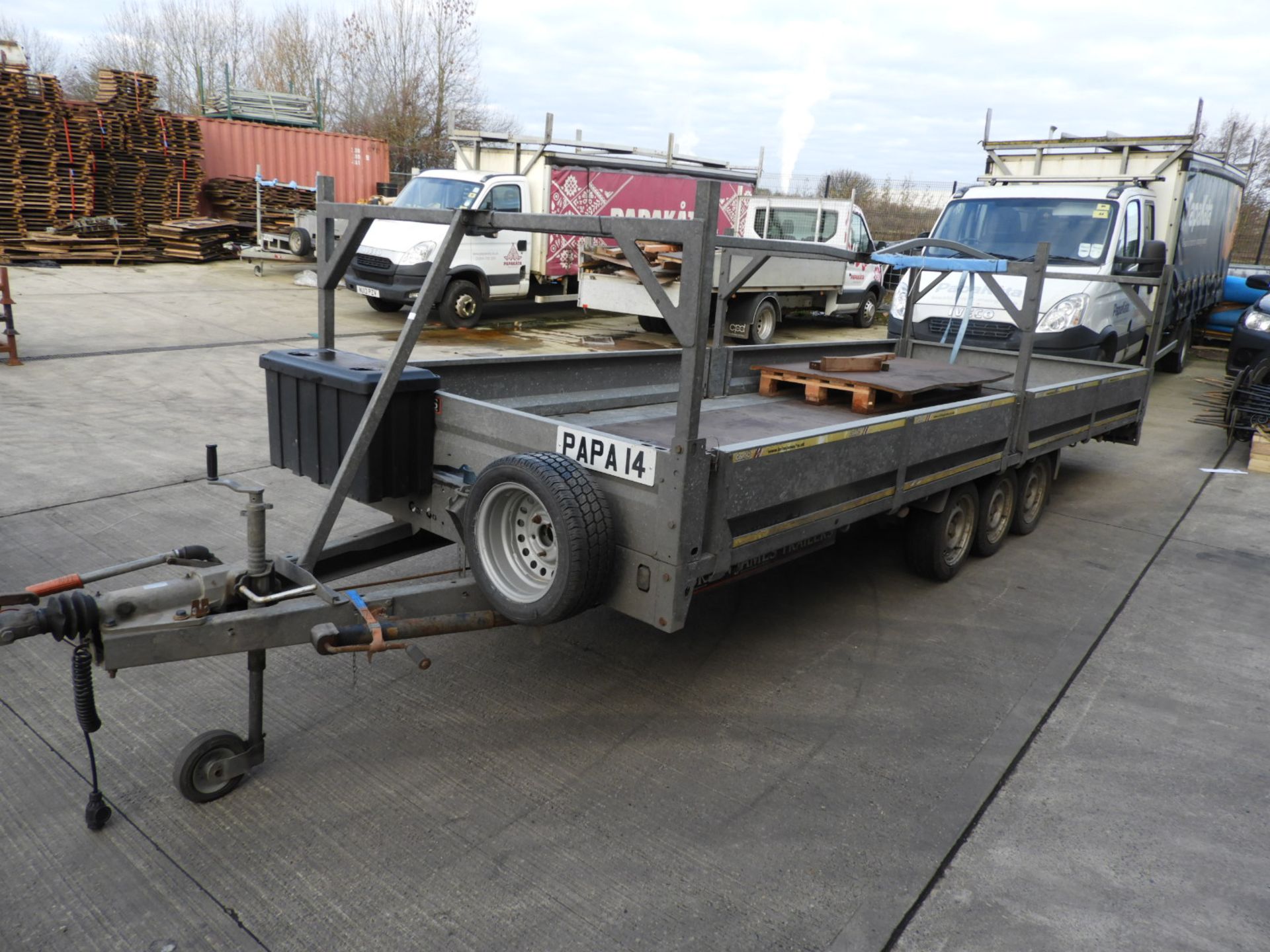 *Brian James 18ft x 6'3" Galvanised Open Trailer with Drop Sides and H-Frame Racks