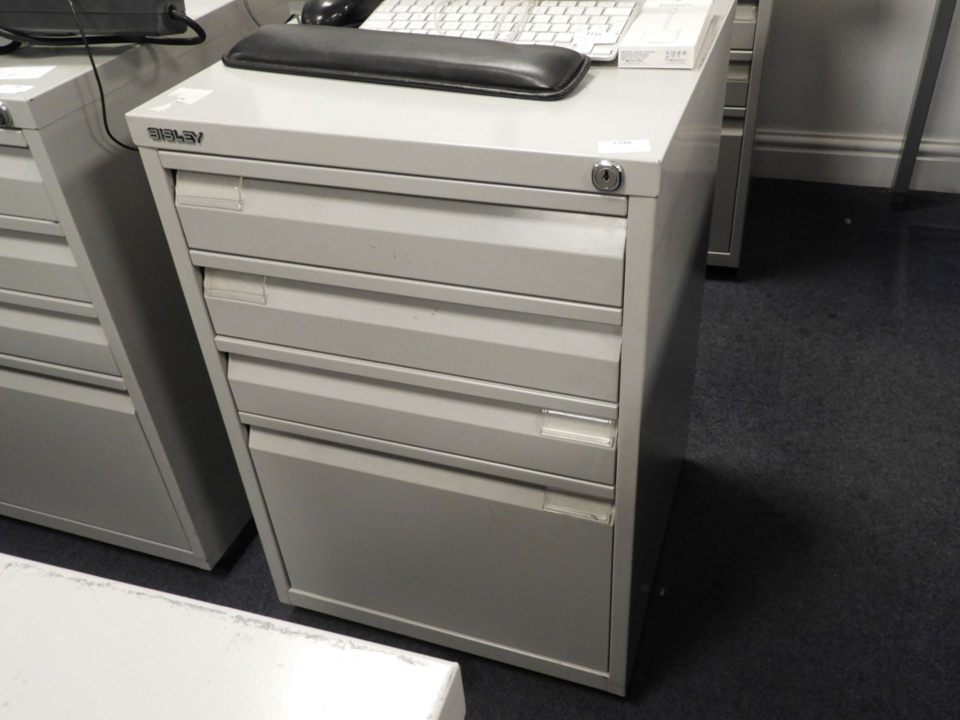 *Grey Four Drawer Filing Cabinet