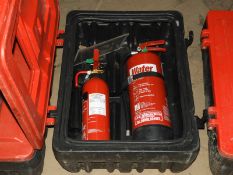 *Fire Extinguisher Storage Cabinet Containing Water and CO2 Extinguishers