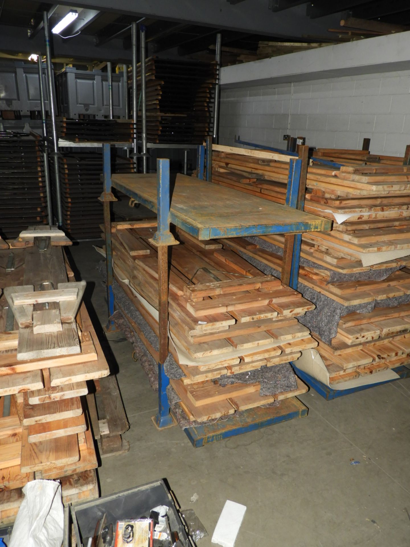 *Stillage Containing 8 Pine Tables with Folding Legs