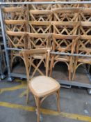 *Galvanised Stillage Containing 40 Cross Back Oak Chairs with Rattan Seats