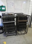 *Two Trollies Containing Assorted Plastic Backed Oak Laminate Dance Floor Sections and Edging