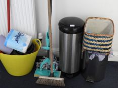 *Various Cleaning Products and Two Waste Bins