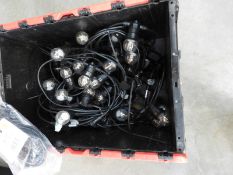 *Three 10m Lengths of Festoon Lighting with LED Bulbs and Power Supply Cables