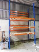 *One Bay of Blue & Orange Pallet Racking Comprising of 2 Uprights and 12 Beams