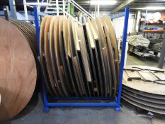 *Stillage Containing Sixteen 5'6" Circular Banqueting Tables with Folding Legs