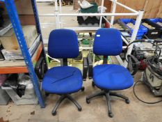 *Two Blue Swivel Chairs