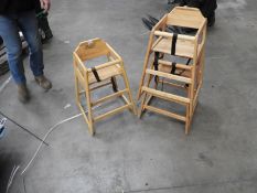 *Three Hardwood Children's Highchairs