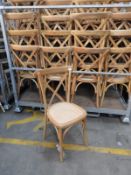 *Galvanised Stillage Containing 40 Cross Back Oak Chairs with Rattan Seats