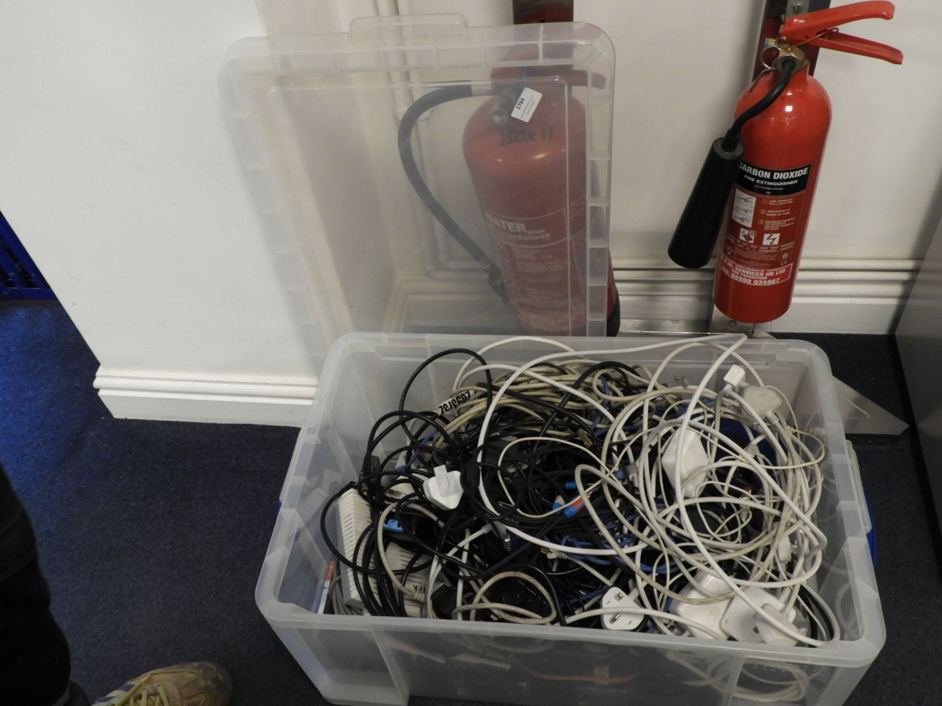 *Box Containing Various Wires, Macbook Pro Adapters, Cables, etc.