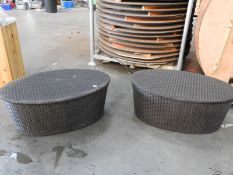 *Pair of Rattan Tables