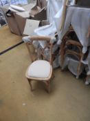 *6 Oak Crossback Stackable Chairs with Upholstered Seats Pads